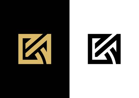 CA letter logo design, Creative modern letters logo icon, luxury vector illustrationのイラスト素材