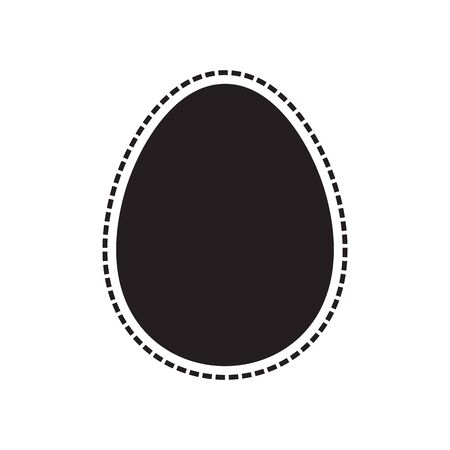 Stitched Egg Shape, Black Color  Border or Background - Vectorのイラスト素材