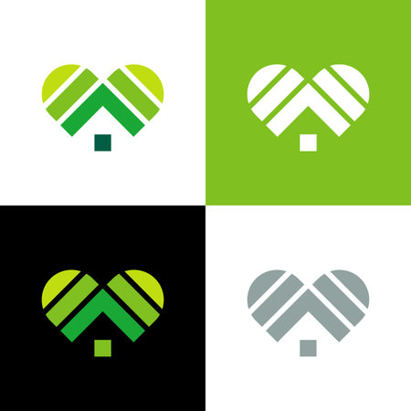 Abstract heart and house logo icon design template elements - Vectorのイラスト素材