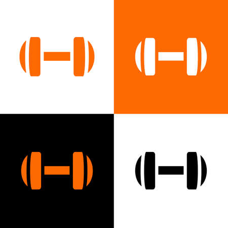 Dumbbell icon design, exercise dumbell symbol, workout vector iconのイラスト素材