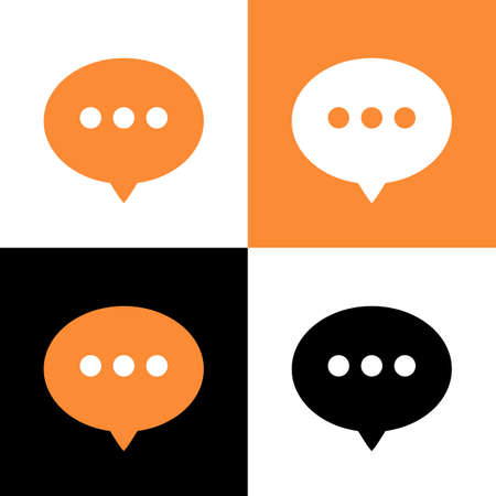 Speech bubble and three dots logo, modern logomark icon design - Vectorのイラスト素材