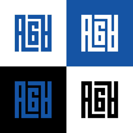 Letter AGA logo template, square shape typography illustration - Vectorのイラスト素材