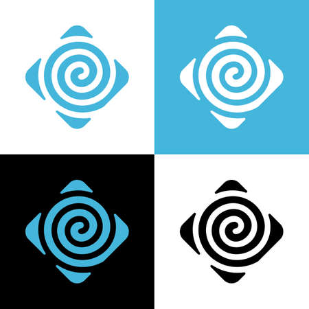 Swirl logo design template elements, abstract spiral iconのイラスト素材
