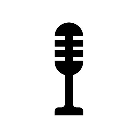 Simple microphone icon design, vector mic symbol, record signのイラスト素材