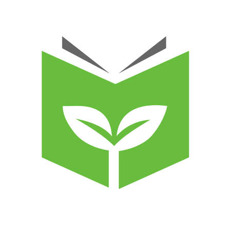 Book and plant logo design template elementsのイラスト素材