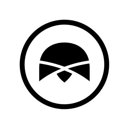 Blangkon hat icon, indonesian tradition cap, javanese black blangkon  vector symbolのイラスト素材