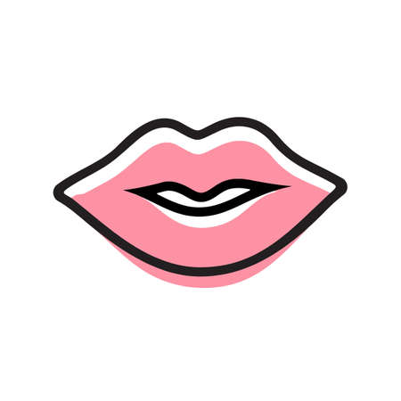 Lips logo icon design, mouth symbol - vectorのイラスト素材