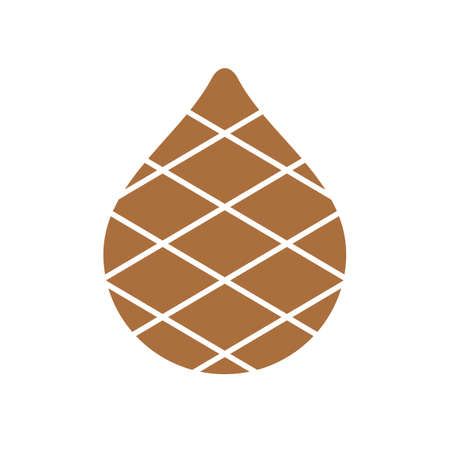 Simple snake fruit illustration, tropical fruit icon, brown zalacca symbol - Vectorのイラスト素材