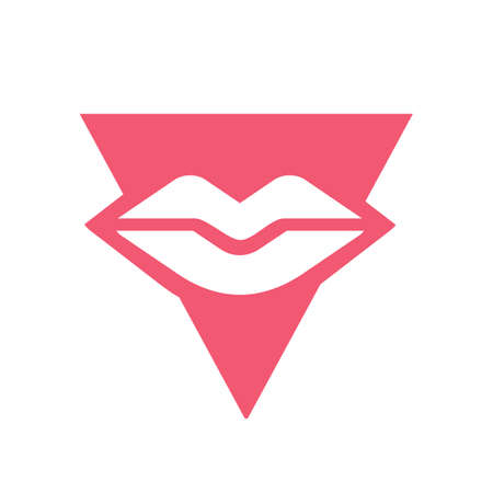 Lips and triangle logo icon design template elements - Vectorのイラスト素材