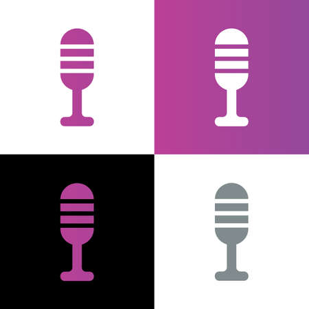 Microphone flat icon design, mic symbol illustration - Vectorのイラスト素材