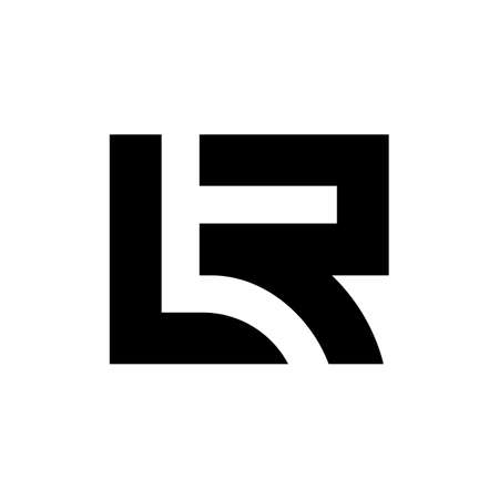 Abstract initial letter LR RL logo, minimal logo design template, vector alphabet symbol with black and white colのイラスト素材