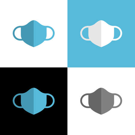 Medical face mask icon, flat design style illustrationのイラスト素材