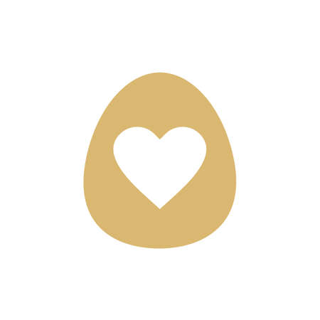 Golden egg with heart logo design, love symbol and gold egg - Vectorのイラスト素材
