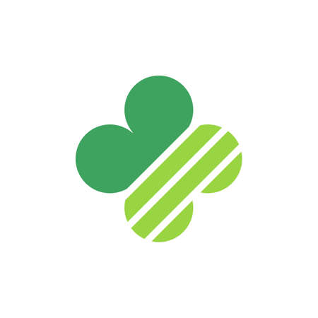 Abstract clover leaf logo icon, symbol of luckのイラスト素材