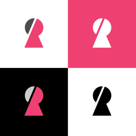 Protection services logo template, key hole icon design, lock symbol - vectorのイラスト素材