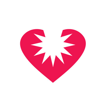 Heart shape with spark, vector logo iconのイラスト素材