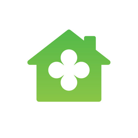 Clover house logo icon design, green home and shamrock leaf symbol - Vectorのイラスト素材