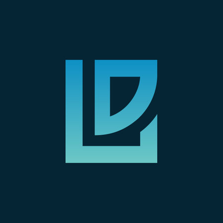 Creative letter LD logo design, minimalist alphabet LO monogram, square shape logotype - Vectorのイラスト素材