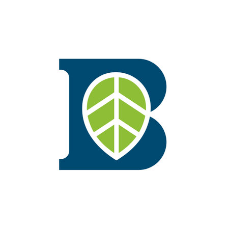 Letter B leaf nature logo icon design, vector illustrationのイラスト素材