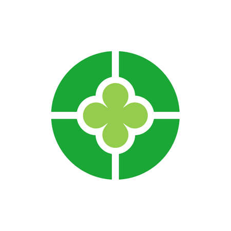 Shamrock icon design, clover leaf logo template - Vectorのイラスト素材