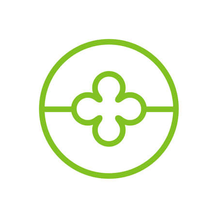 Four leaf clover logo design, shamrock icon vector, linear style symbolのイラスト素材