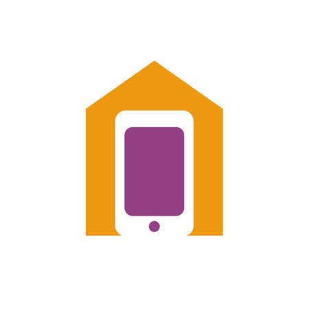 Mobile phone house logo icon design template elements - Vectorのイラスト素材