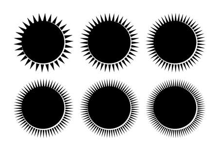 Set of circle sunburst shape illustration - Vectorのイラスト素材