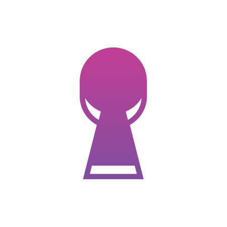 Keyhole logo design, lock icon vector, door key hole symbolのイラスト素材