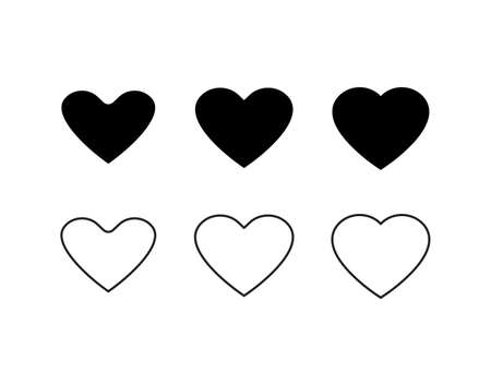 Hearts icon set, collection of love symbol, vector illustrationのイラスト素材