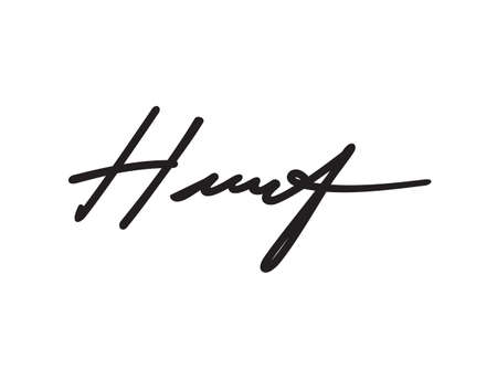 Abstract letter H signature template, simple handwritten signature illustrationのイラスト素材