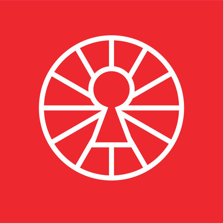 Keyhole logo design, lock symbol in line art styleのイラスト素材