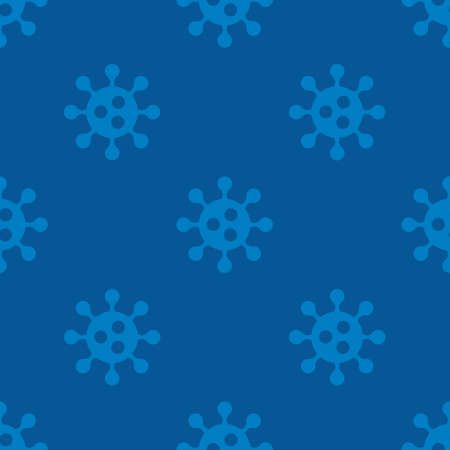 Abstract virus seamless repeat pattern, blue color backgroundのイラスト素材