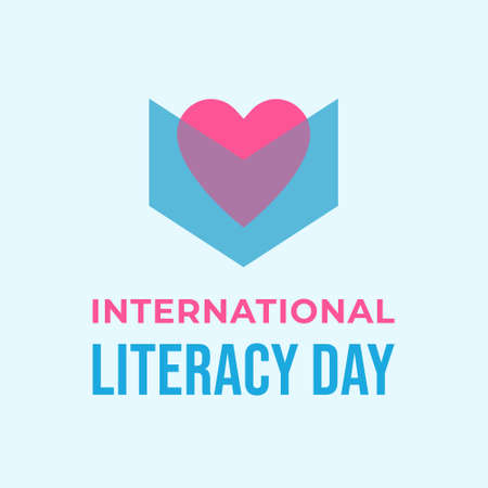 International literacy day. 8 september. Holiday concept illustration. Template for banner, card, or posterのイラスト素材