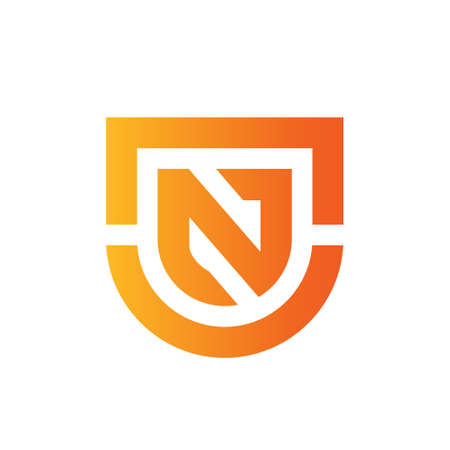 Shield letter N logo, secure protection logo conceptのイラスト素材