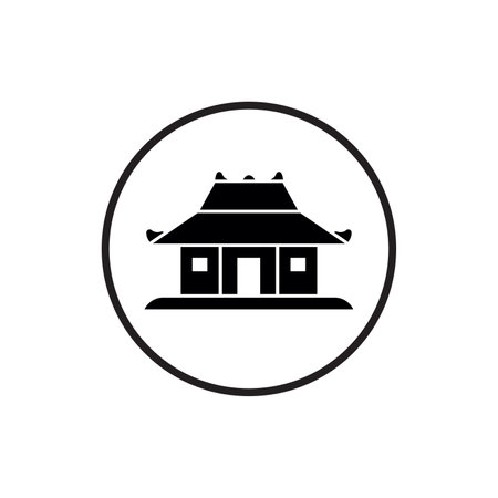 Joglo traditional house logo icon, traditional house from java indonesiaのイラスト素材