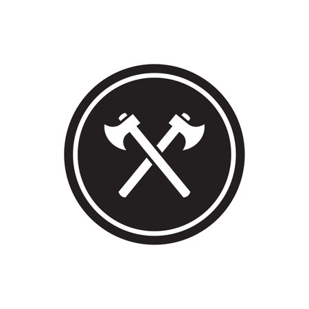 Vintage axe logo icon design, isolated on white backgroundのイラスト素材