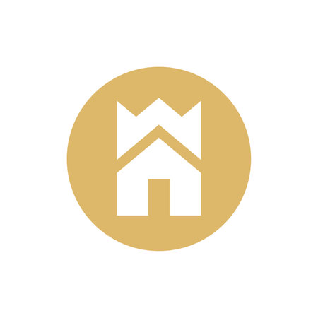 Crown home logo, crown house logo icon vectorのイラスト素材