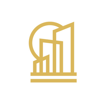 Building logo template in line art style. Good for architecture construction, real estate, apartment, house, home, etcの写真素材