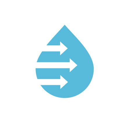 Water drop with arrow logo design, water delivery logoのイラスト素材