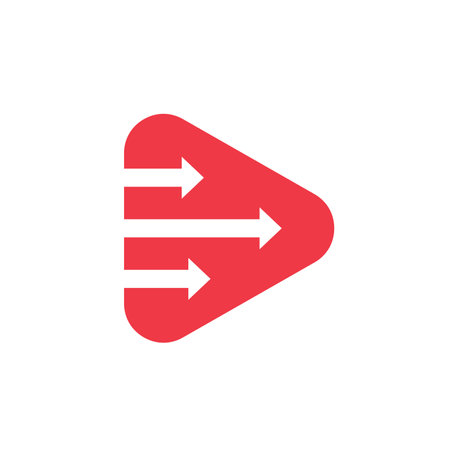 Express video logo icon, video delivery logo design template vector, play button with arrow logoのイラスト素材