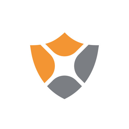 Shield and sparkle logo design, spark light shield logoのイラスト素材