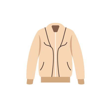 Stylish jacket illustration, isolated on white background, vector imageのイラスト素材