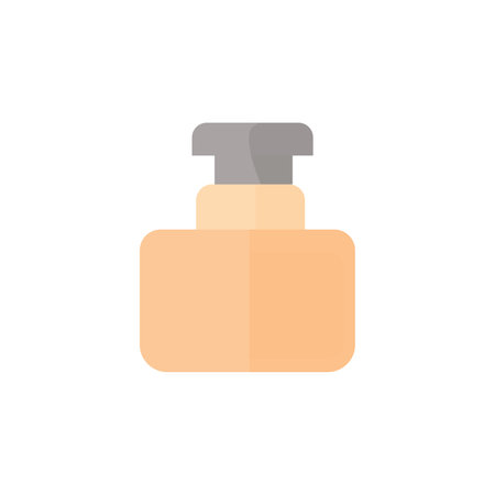 Flat skin care bottle icon isolated on white backgroundのイラスト素材