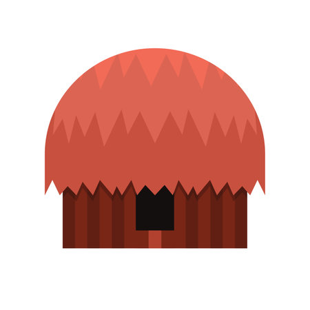 Rumah adat honai or onai, rumah tradisional papua, indonesian traditional house, flat vector illustrationのイラスト素材