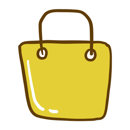 Shopping bag icon vector illustration design, grochery bag symbol in cartoon styleのイラスト素材