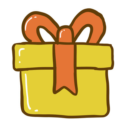 Gift box icon vector illustration design, present box in cartoon doodle art styleのイラスト素材