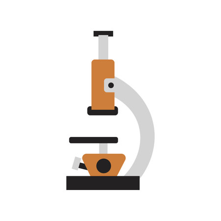 Microscope flat design illustration, science and research concept, vectorのイラスト素材