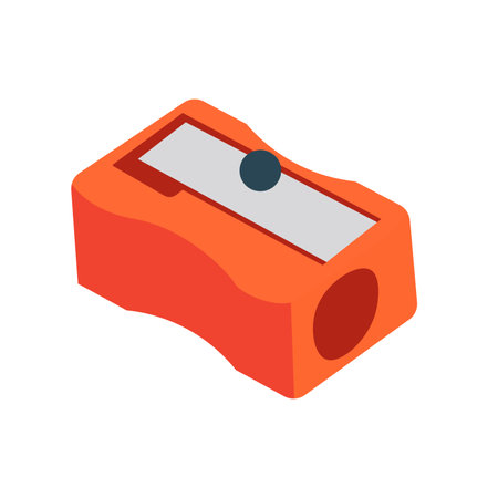 Orange pencil sharpener vector illustration in flat design style, school supplies clip artのイラスト素材