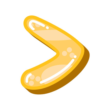 Greater than sign, colorful mathematical symbol, glossy style vector illustrationのイラスト素材