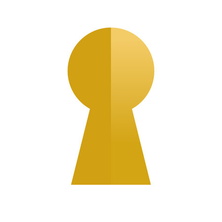 Gold keyhole icon vector illustration design template elementsのイラスト素材